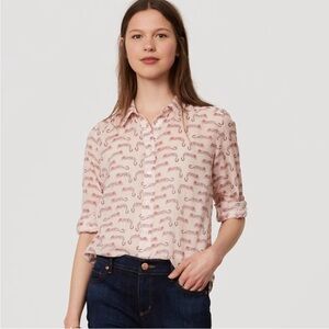 Ann Taylor Loft Softened Pink Cheetah Shirt, Small